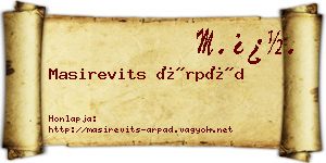 Masirevits Árpád névjegykártya